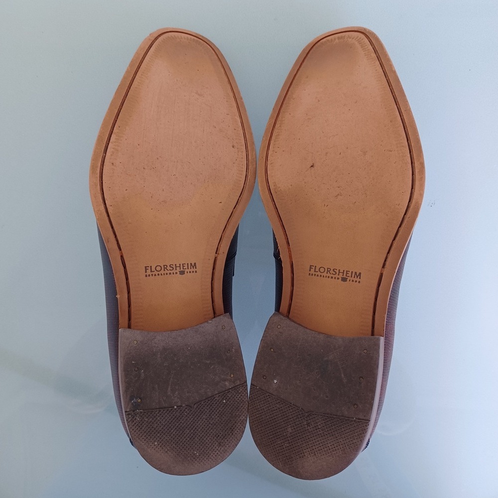 Florsheim Mens Burgundy Lizard Embossed Leather Penny Loafers 9.5 D 600 - Picture 6 of 11